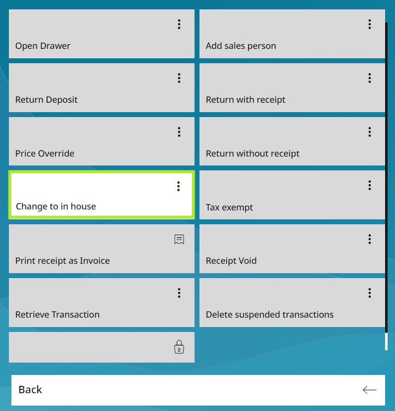Change to take away changed to Change to in house