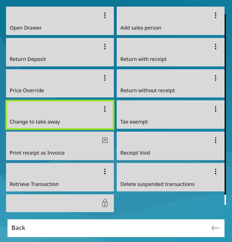 Select the Change to take away function