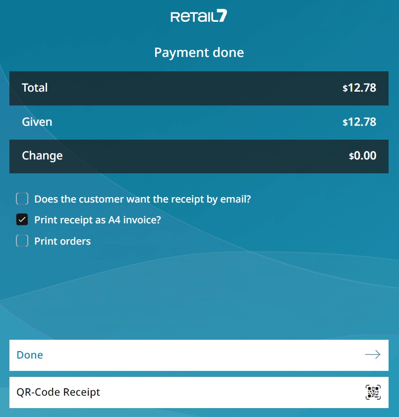 Invoice can be printed at checkout
