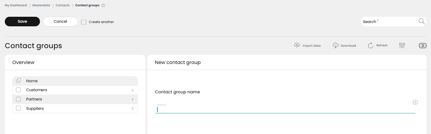 Adding a new contact group