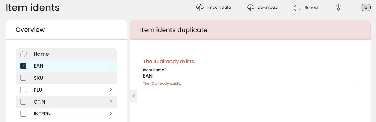 After an item is selected from the list, the Duplicate function can be found in the Submenu