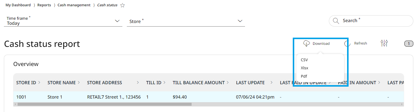 Under Download, you can select the appropriate file formats