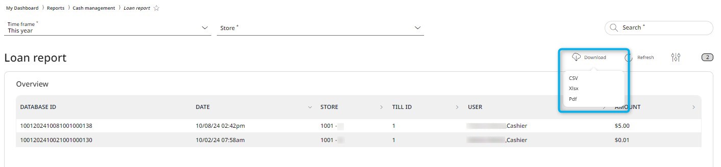 Choose the relevant file format for download