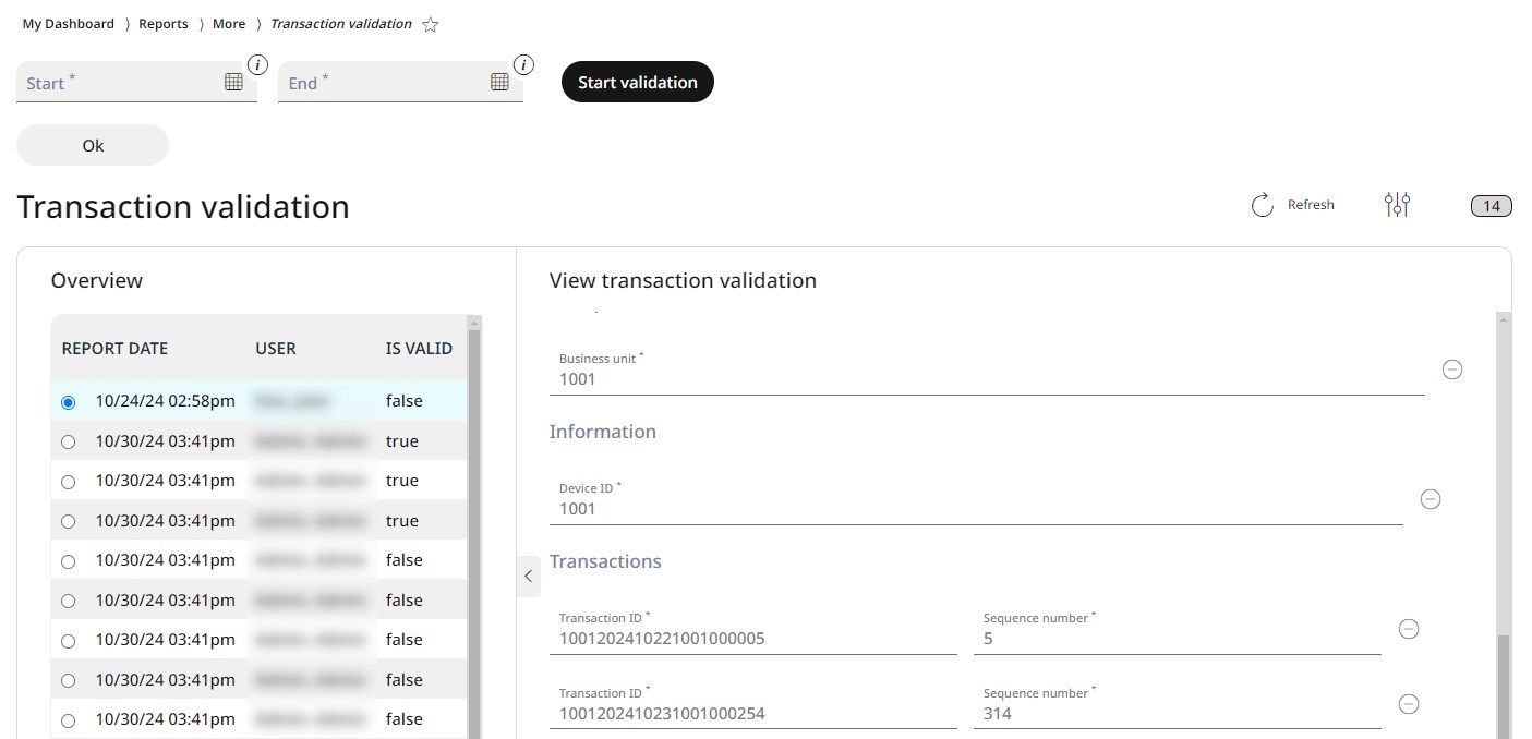 By selecting a transaction, you can see all details of the transaction