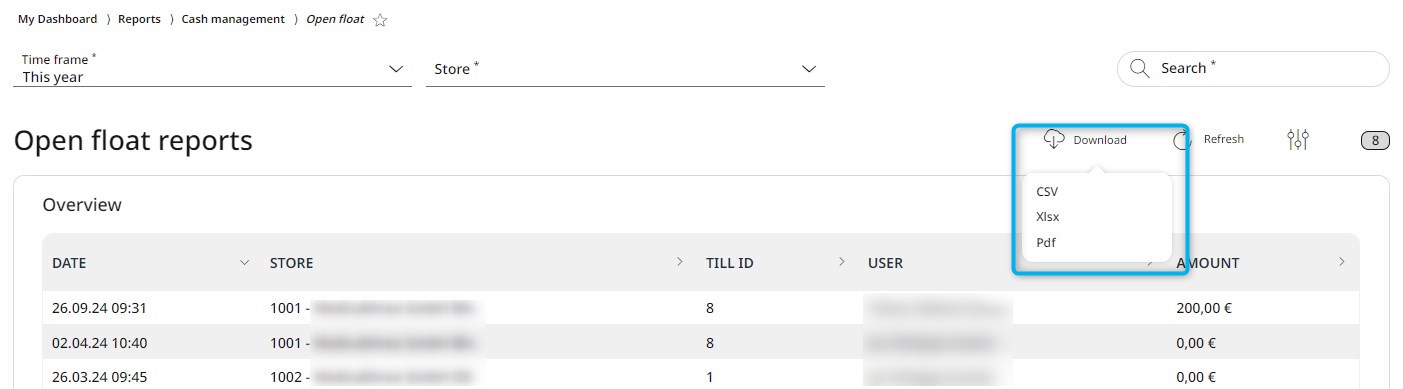Choose the relevant file format for download