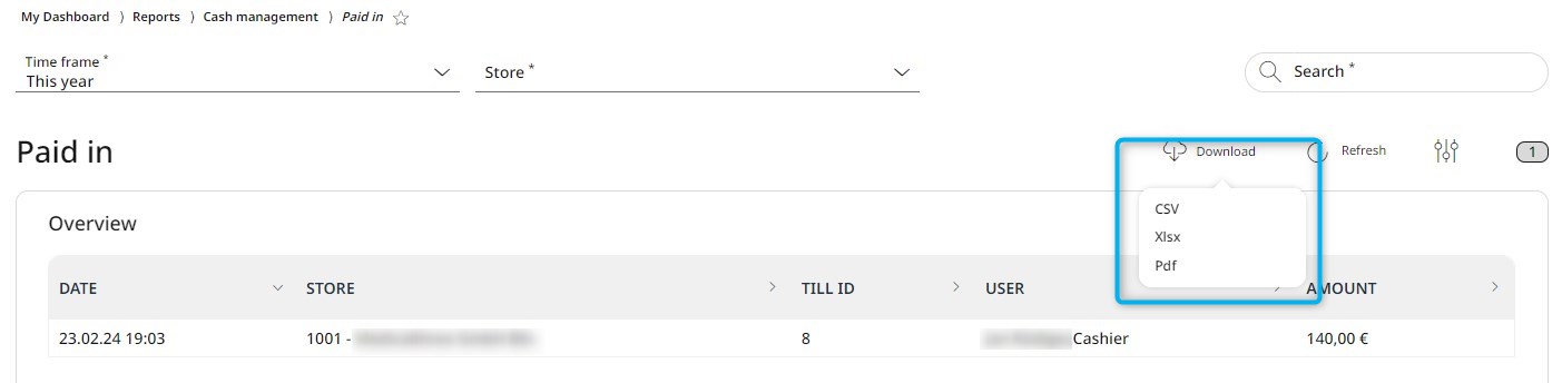 Choose the relevant file format for download