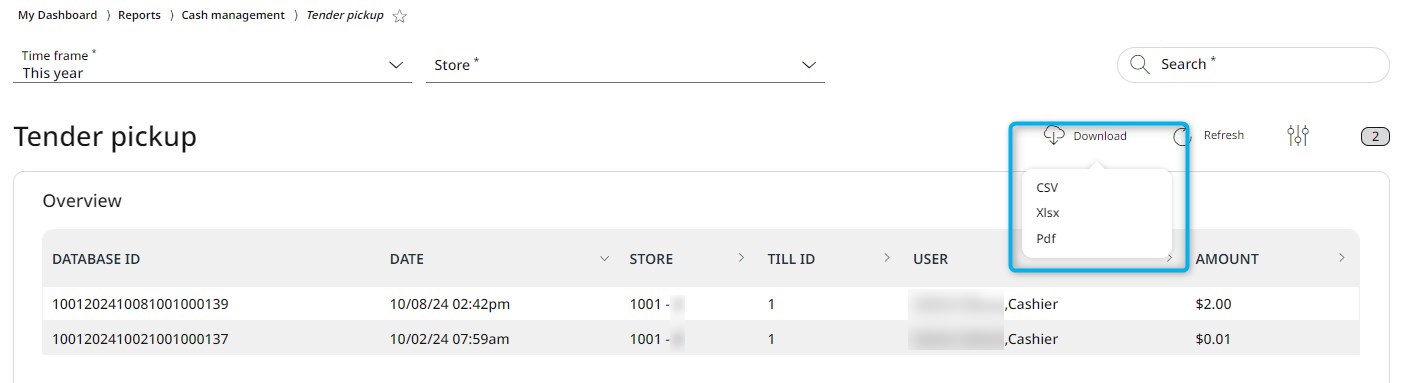 Choose the relevant file format for download