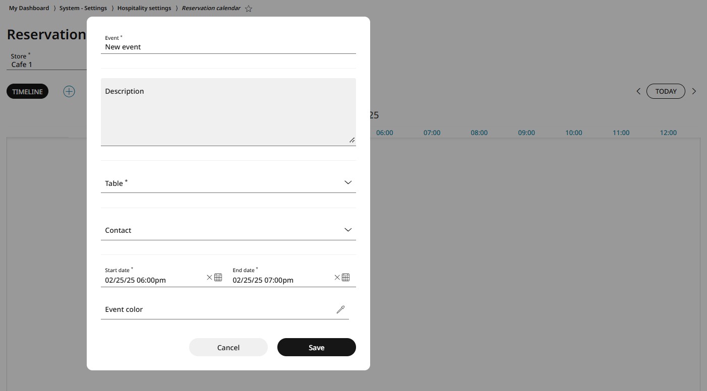 Adding a new calendar entry