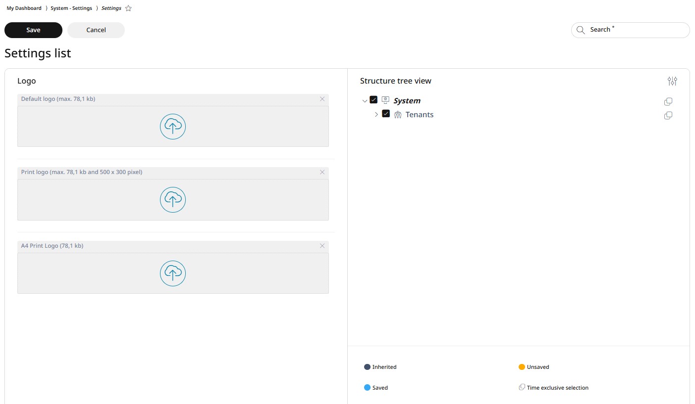 Logo settings overview