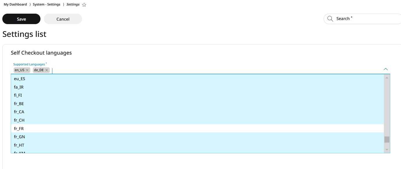 SCO language settings