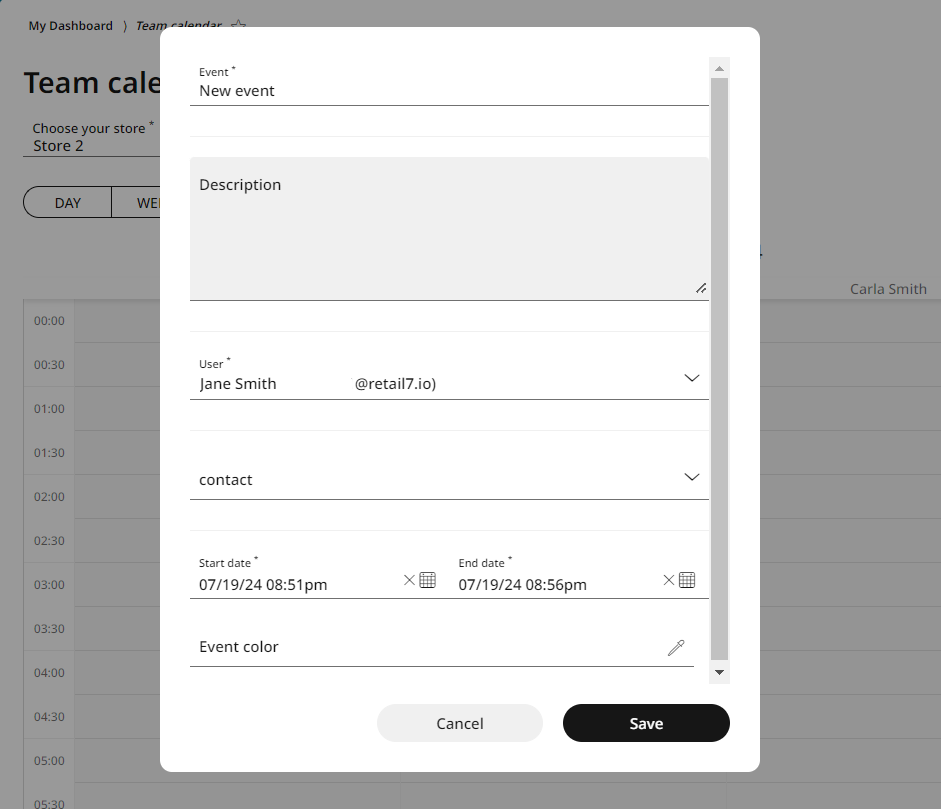 Adding a title and description to a new event