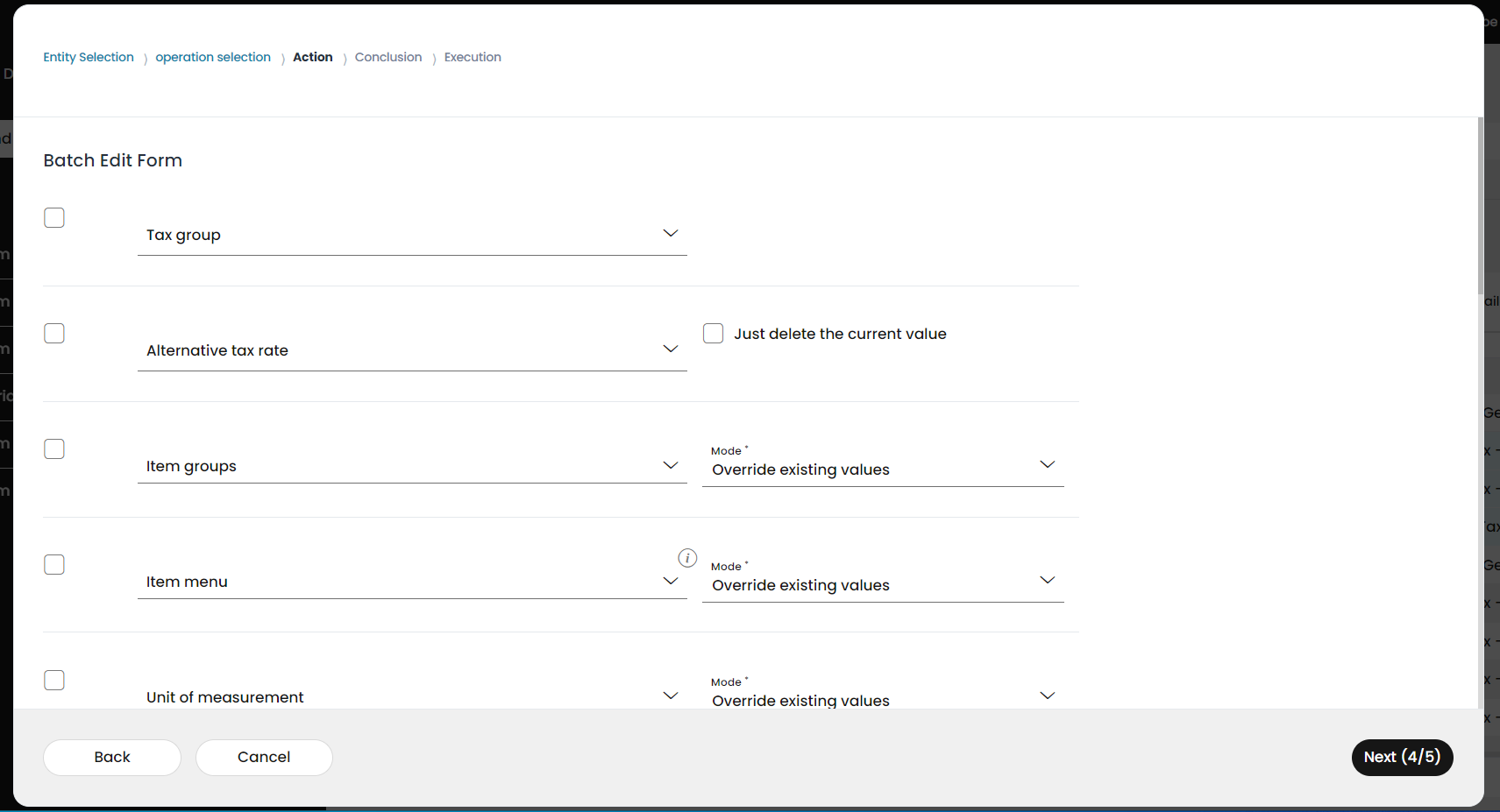Batch edit form 
