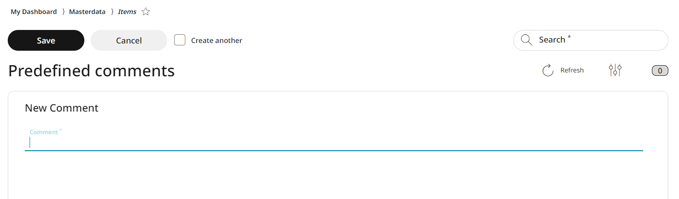 Adding a new predefined comment