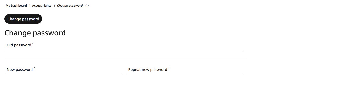 The Change password menu